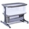 Spanspace 5-in-1 Baby Bassinet Bedside Sleeper for Newborns, Baby Crib with Mosquito Net, 6-Height Adjustable, Foldable Travel Bassinet with Wheels, Breathable 3D Wool Mattress and Rocking Mode, Gray